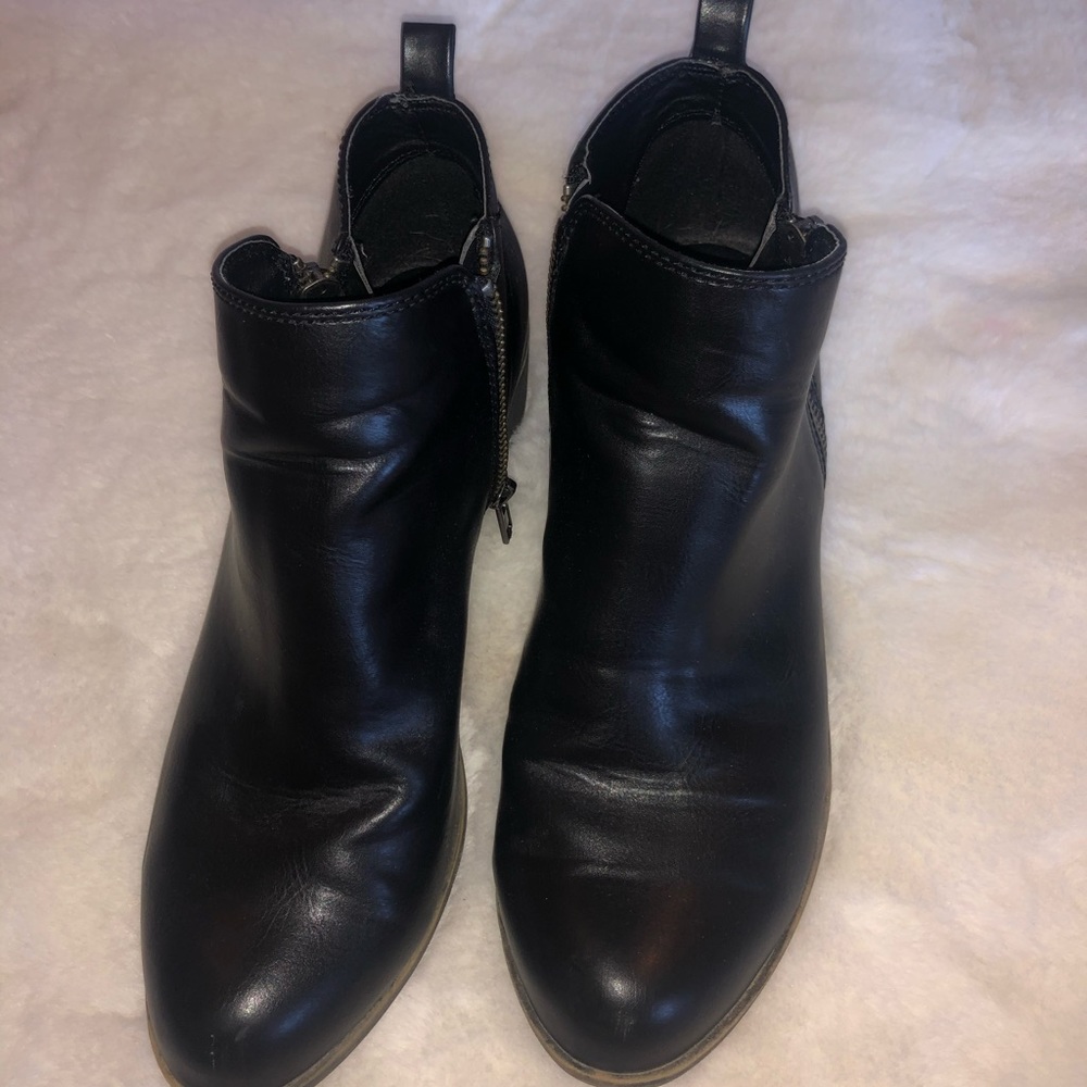 Black Leather Booties - Picture 2 of 5